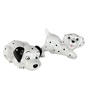 Vintage Disney 101 Dalmatian Puppy Figurines Set Black White Ceramic Collectible